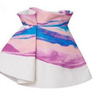 CUTE COLORFUL TWO PIECE SKIRT AND T..